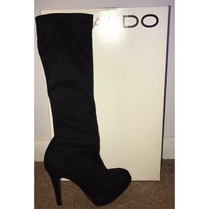 ALDO Black Under The Knee Boots